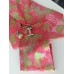 Set stropdas pochet manchetknopen roze groen Bloemen